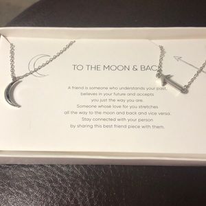 To the moon and back silver necklaces